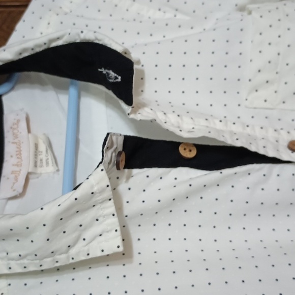 Well Dressed Wolf Mini Dots Collection Button Up Off White Dots Size 12Y - Picture 7 of 8